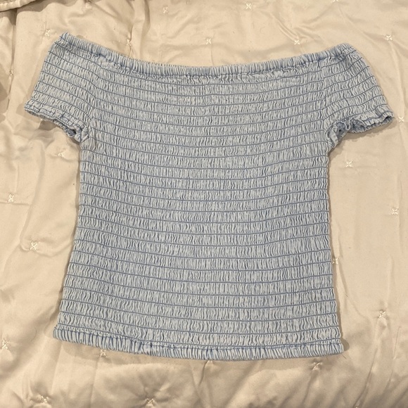 off the shoulder pastel bleu top - Picture 1 of 1